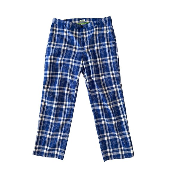 IZOD Perform X Golf Blue White Plaid Slim Pants Size 38 X 32 NEW NWT - Picture 5 of 7